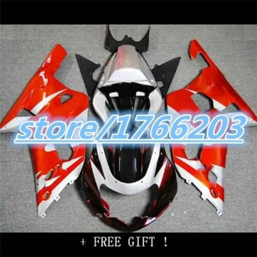 Custom fairings set for GSXR600 GSXR750 K1 2001-2003 GSXR 600 750 01 02 03 red white black fairing