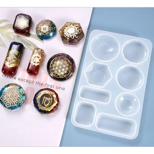 2021 New Crystal Epoxy Resin Mold Geometric Earring Ear Pendant Casting Silicone Mould DIY Crafts Jewelry Making Tool