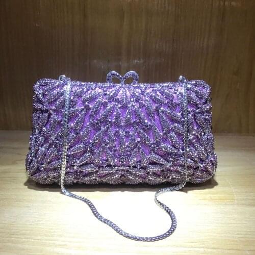 New Arrival Purses-and-handbags In Womens Diamonds Rhinestones Womens Pouch Evening Bags Bridal Wedding Box Clutch Bags Gift