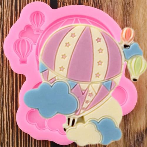 Clouds Hot Air Balloon Silicone Mold Baby Birthday Fondant Cake Decorating Tools Cupcake Baking Candy Chocolate Gumpaste Moulds