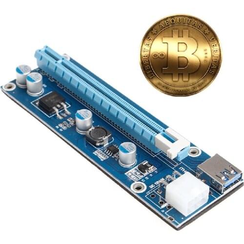 PCI-E Express 1x To 16x Extender Riser Card Adapter USB3.0 SATA 6Pin Power Cable