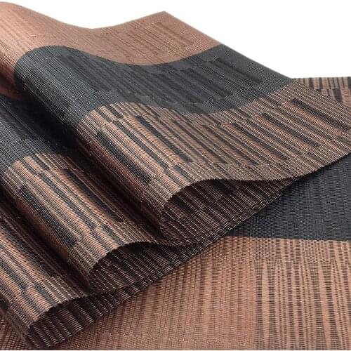 4 6Pcs Pvc Placemat Royal Luxury Brown Dining Table Mat Set Table Bowl Pad Napkin Dining Table Tray Mat Coasters Kids Table Set