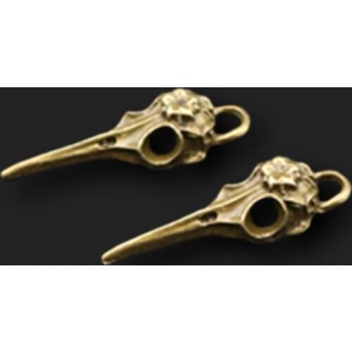 6pcs Antique Bronze Plated Bird Skull Pendants Vintage Necklace Bracelet Metal Accessories DIY Charms For Jewelry Crafts Making