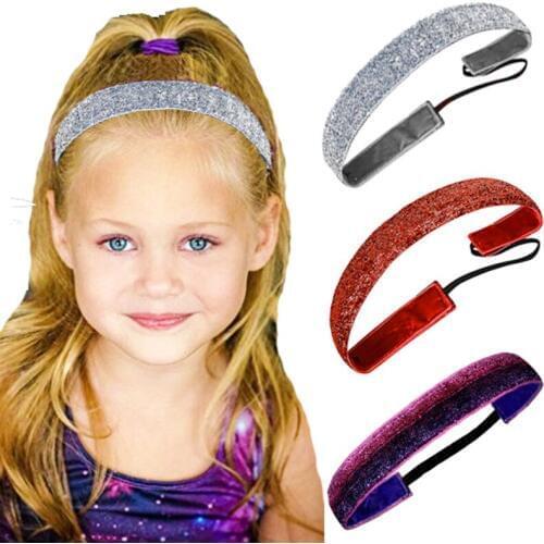 Fashion Women Girls Glitter Elastic Sports Headband Bling Hairband Headband Anti-slip Headband Girls Hair Hoop Hair Accessories