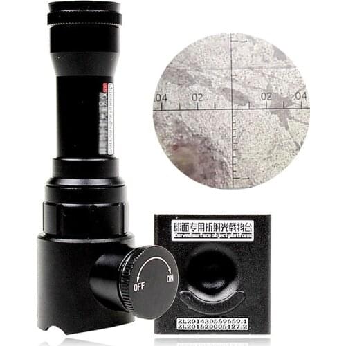 Pocket 60X LED Refraction Light Antique Detector Scale Magnifier with Graduation for Spherical Radial and Jadeite Identification