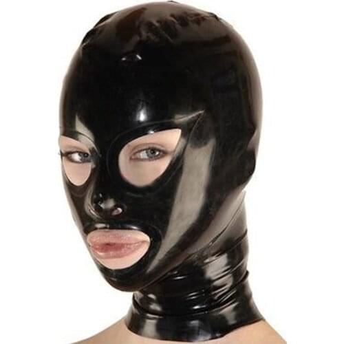 Hot sexy lingerie handmade black latex Customized size XS-XXL mask hoods special open eyes shape Fetish cekc Zentai free ship