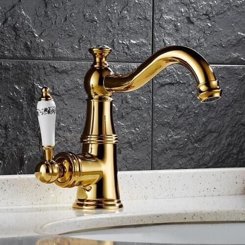 Bathroom Basin Faucets Brass Sink Mixer Taps Hot & Cold Single Handle Lavatory Crane Water Tap 360 Degree Rotation Free Shipping