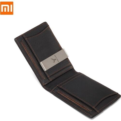 Xiaomi hot Cowhide Leather dollar bag mini wallet Multifunctional large-capacity Coin Purse Wallet card holder