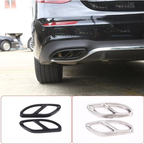 Top For Mercedes Benz GLC A B C E Class X253 W205 Coupe W213 W176 W177 W246 W247 C300 2016-2019 Exhaust Pipe Cover Trim Steel