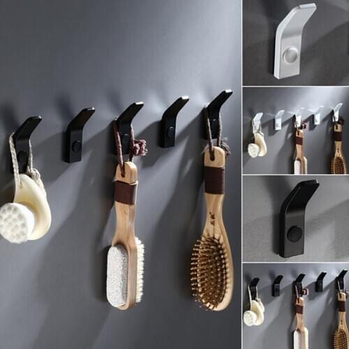 1PC Space Aluminum Hanging Clothes Hook Hanger Wall Mounted Coat Hooks Wardrobe Clothing Pegs Bathroom Towel Robe Hook Holder