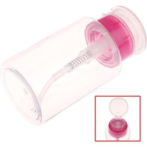 1Pcs Clear Pump Dispenser Perfume Bottle Container For Acetone Polish Remover Alcohol Liquid Essential Oil Travel Bottle Empty