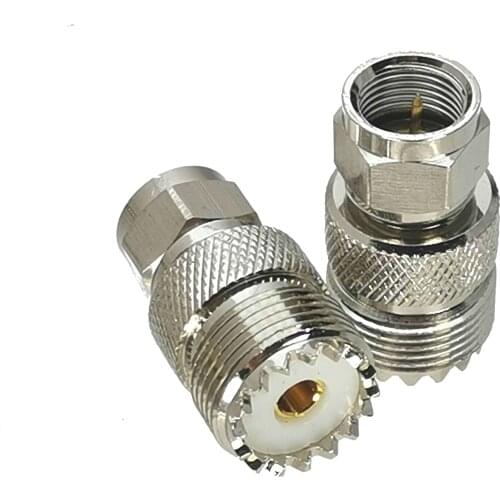 1Pcs UHF SO239 Female Jack to F TV Male Plug RF Adapter Connector Coaxial High Quanlity