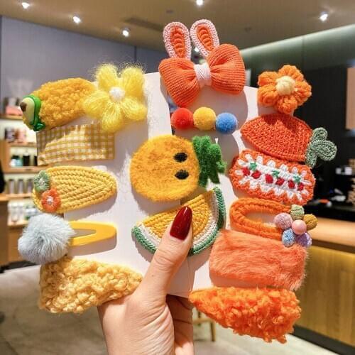 2/8/18 Pcs/Bag Children Cute Colors Nylon Cartoon Fruit Ornament Hair Clips Girls Lovely Hairpins Kids Sweet Hair Accessories