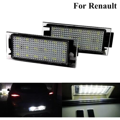 2 pcs Bright White Car LED Number License Plate Light Lamp For Renault Megane 2 Clio Laguna 2 Megane 3 Twingo Master Vel Satis