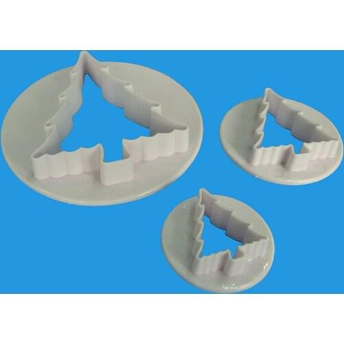 3PCS/SET Christmas Tree Cake Cutters Plastic Cake Decorating Mold Sugarcraft Biscuit Mold Cookie Cutting DIY bakeware tools