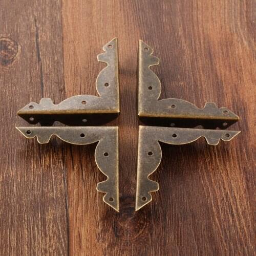 4pcs 46*46mm Antique Bronze Corner Protector Guard Metal Crafts Decorative Bracket For Furniture Hardware