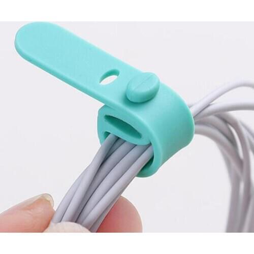 4Pcs Silicone Earphone Cable Winder Desktop Data Line Wire Cord Holder Organizer