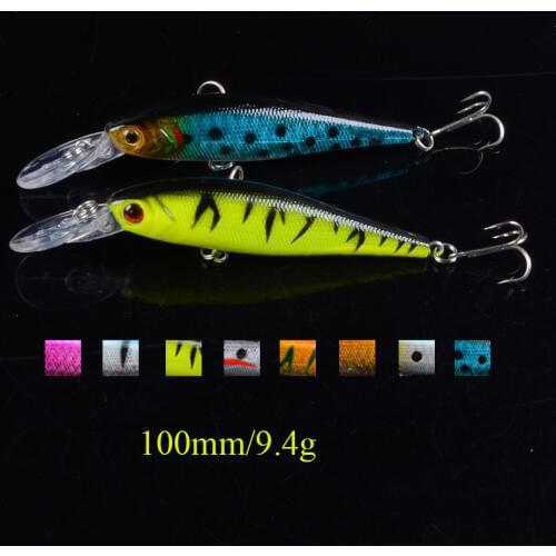 8 color 10cm /9.4g Isca Artificial Pesca Fishing Lure Minnow Hard Bait with 2 Fishing Hooks crankbait Fishing Tackle Lure 3D Eye