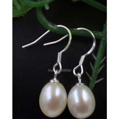 AAA Stunning 8.5-9mm drop freshwater pearl earring s925 Hook