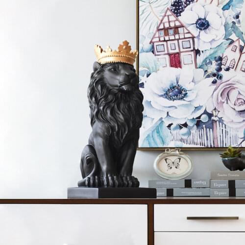 3D Lion,Statue,Home Room Decor,Animal Sculpture,Modern,Table Decoration,Size 36*19*14cm,Figurine Miniature,Desk Decorative Art