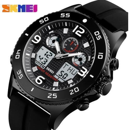 SKMEI Mens Watches Digital 3Time Wristwatches For Men Waterproof 12/24Hour Alarm Clock Chrono Men Watch relogio masculino 1538