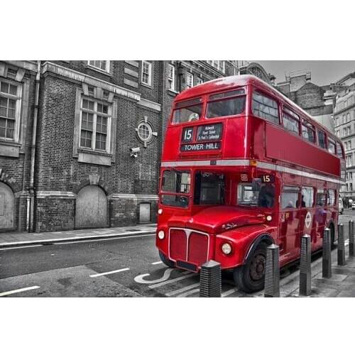 Vintage London Bus The wooden puzzle 1000 pieces ersion paper jigsaw puzzle white card adult childrens educational toys