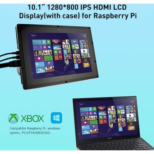 Elecrow Raspberry Pi Screen IPS 10.1 Inch Touchscreen HD LCD Monitor 1280*800 Display for Raspberry Pi 3 2 Windows 10/8/7