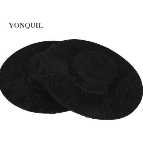 Black Fascinator Base Big Size 30CM Round Fascinator Hat With Lace Adorned Headwear For Women Wedding Hair Accessories 6PCS/Lot