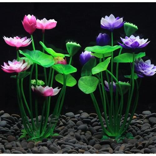Simulated Water Grass Artificial Lotus Flower Aquarium Landscape Decoration Underwater Grass Ornament Plant Fish Tank Decoration