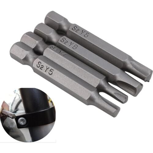 4Pcs 50mm Square S2 Trident Bit Screwdriver Bit Set Tools Repair Screwdrivers Kit Hex Shank Drill Bit For Power Hand Tools