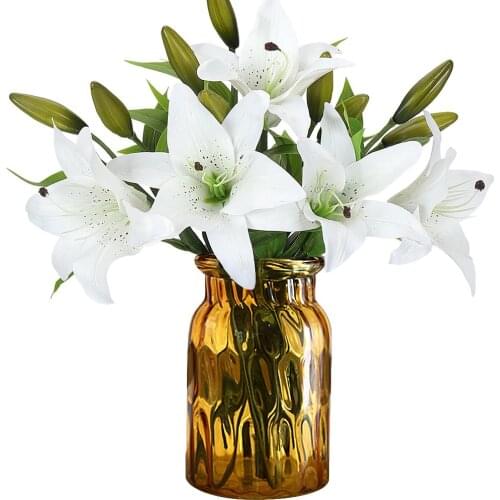 Fake Flowers Tiger Lily Real Touch Artificial Flowers for Wedding Home Party Garden Shop Office Decoration