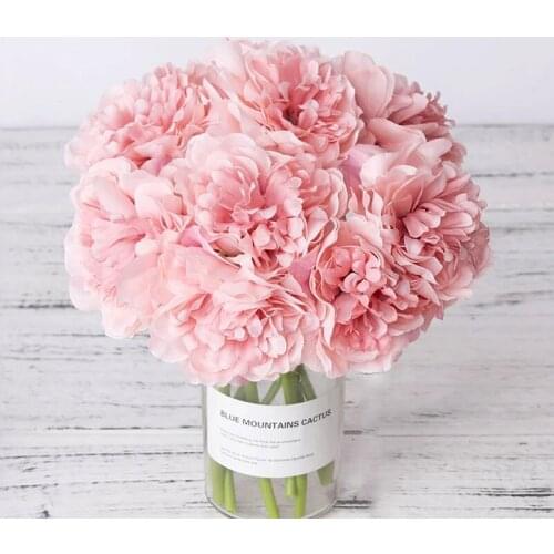 Peony artificial artificial silk flowers for home decoration wedding bouquet for bride high quality fake flower faux living room