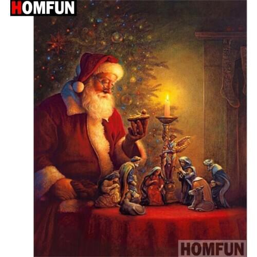 HOMFUN Full Square/Round Drill 5D DIY Diamond Painting "Santa Claus" Embroidery Cross Stitch 5D Home Decor Gift A14947