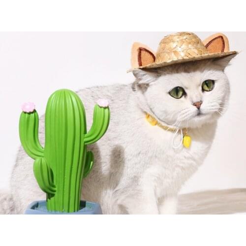 Rabbit Pet Hat Cute Pets Halloween Clothing Summer Straw Hat Funny Photo Props Small Dog Cat Accessories Pet