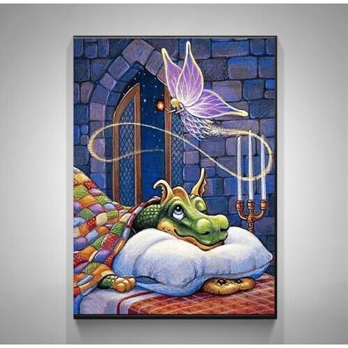 Square/Round Diamond 5D DIY Diamond Painting "Cartoon Dragon" Embroidery Cross Stitch 3D Mosaic Home Decoration Gift