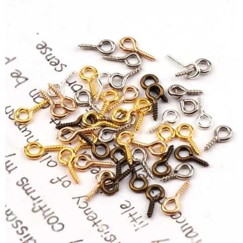 Small Tiny Mini Eye Pins Eyepins Hooks Eyelets Screw Threaded Stainless Steel Clasps Hook Jewelry Findings For Making DIY