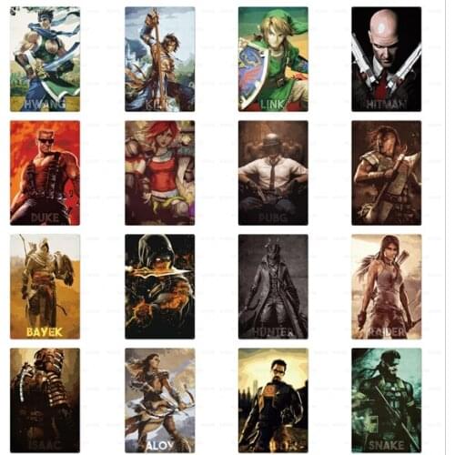 Game Metal Plate Room Decoration Teenager Wall Art Iron Sign Tin Sign Metal Poster Plaque Bayek Assassin Picture Raider