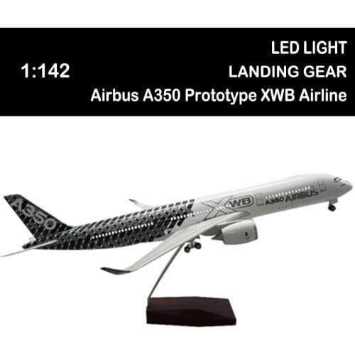 47CM 1/142 Airplane Airbus A350 Prototype XWB Airline Model Light Diecast Plane Airliner for Collection Boys Adult Toys Display