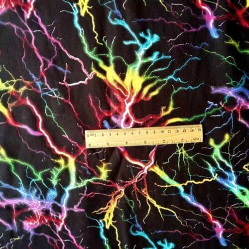 Fashion Lightning Digital Printing Cotton Fabric Night sky lightning Printed Fabric Sewing Patchwork DIY Boy T-shirt Clothing