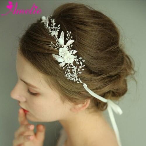 Fashion Girl Headpiece Bridal Floral Hair Accessories Headband Crystal Wedding Hair Vine Baby Shower Decoration