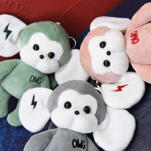 16cm Monkey Plush Toy Soft Mini Stuffed Cartoon Animal Monkey Doll Keychain Backpack Pendant Doll Toy Kids Girl Birthday Gift