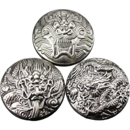 35mm Oriential Dragon Embossed Shield Badge Purse Snap Buckle For Wallet Belt Bag Jeans Phone Case Dog Collar DIY Accessories