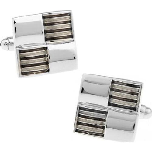 Men Gift Men Cuff Links Wholesale&retail Grey Color Copper Material Fashion Business Square Design