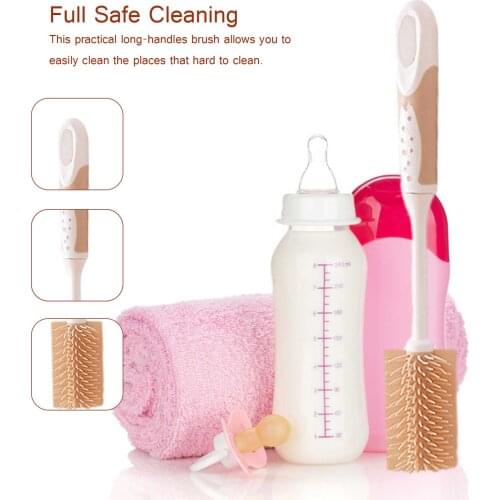 Silicone Milk Bottle Brush 360 Degrees Long Handle Cup Brush Household Cleaning Brush Kitchen Brush Bottle Baby Bottle Brush