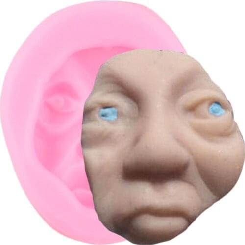 Old Mans Face SIlicone Mold Fondant Cake Decorating Tools DIY Chocolate Gumpaste Moulds Cupcake Topper Mould Candy Clay Molds