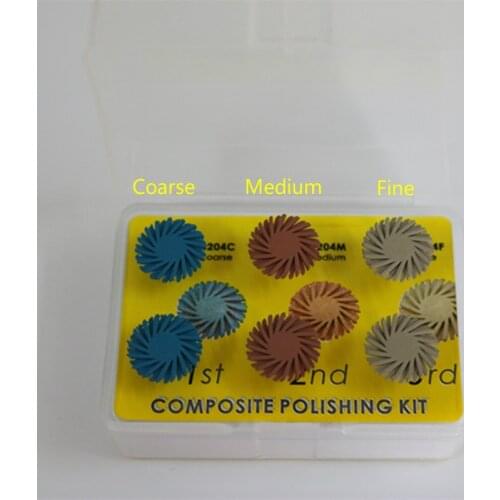 6pcs/box Spiral Rubber Diamond Polisher Dental RA Low Speed Shank for Grinding Resin Wax Denture Composite Polishing Discs Tools