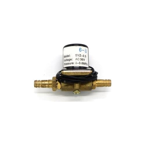 SVZ-2.5 220V 24V 36V 220V 2 Position 2 Way Brass Solenoid Valve Argon Aargon Arc Welding Machine Air Valve 8mm Connector
