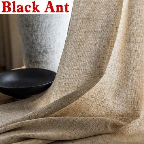 Japanese Linen Tulle Curtain Semi-Blakcout For Living Room Window Screen Bedroom Gauze Bay Kitchen Drapes Custom Made X-JD1031