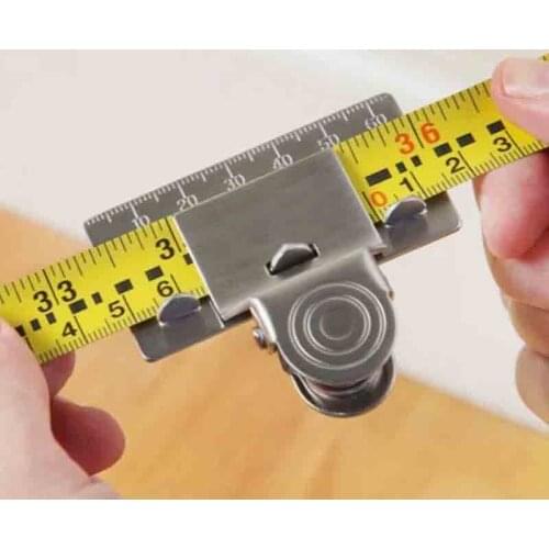 Tape Measures Positioning Clip Corner Edge Clamps Fixed Measurement Accurate Reading Stainless Steel Tape Measurement Aid Tools