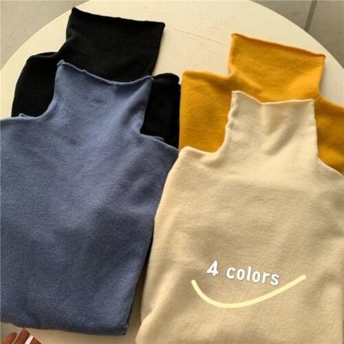 Woman TShirts Heaps Collar Womens Autumn and Winter Sweater Knitwear Top Crop Top Mujer Camisetas